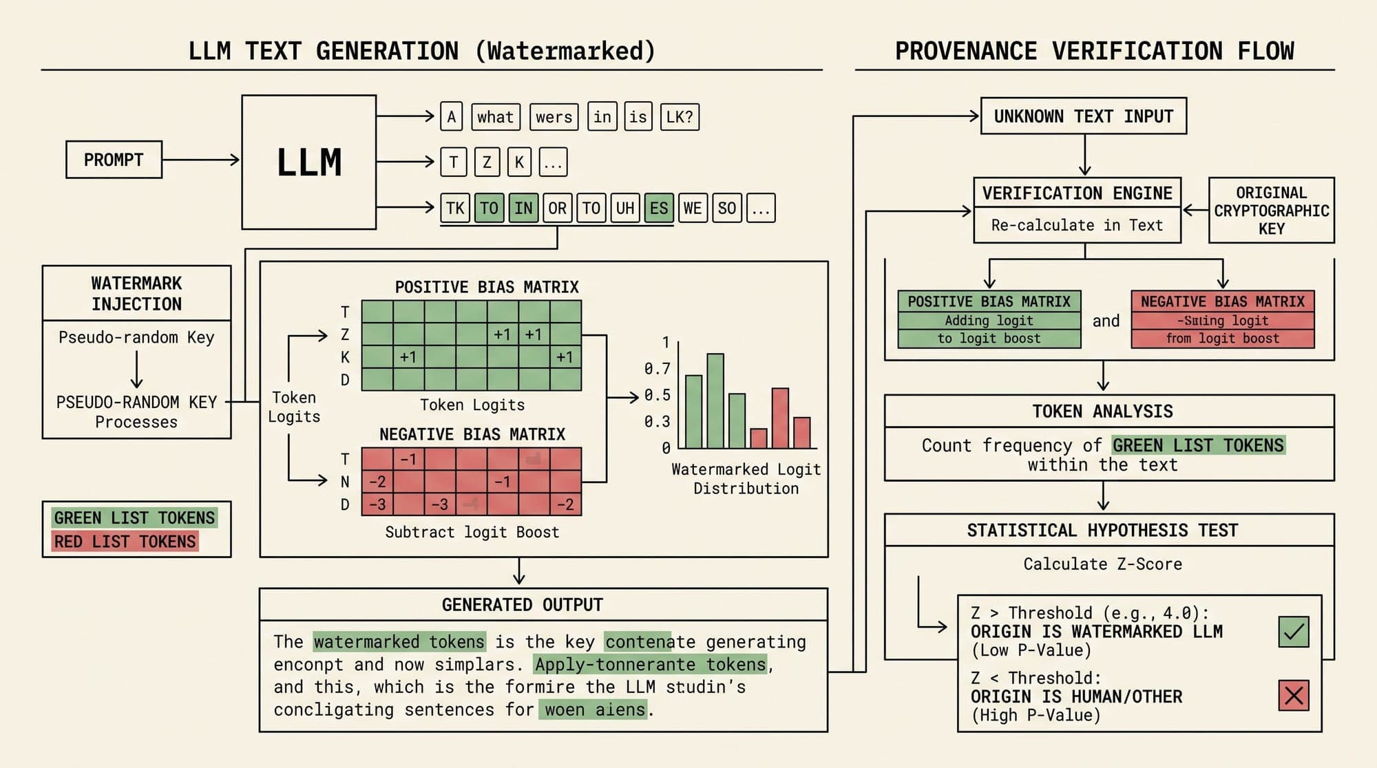 LLM Text Watermarking in Production: Statistical Logit Biasing, Cryptographic Signatures, and Evasion Vectors