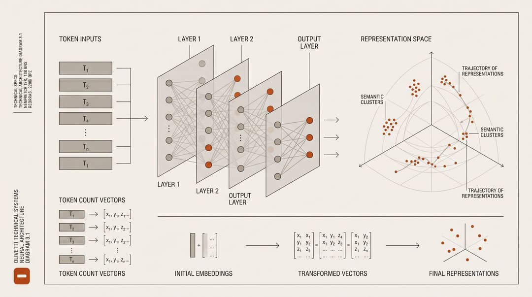 Mechanistic progression from causal attention shrinkage to relative distance encoding across transformer layers