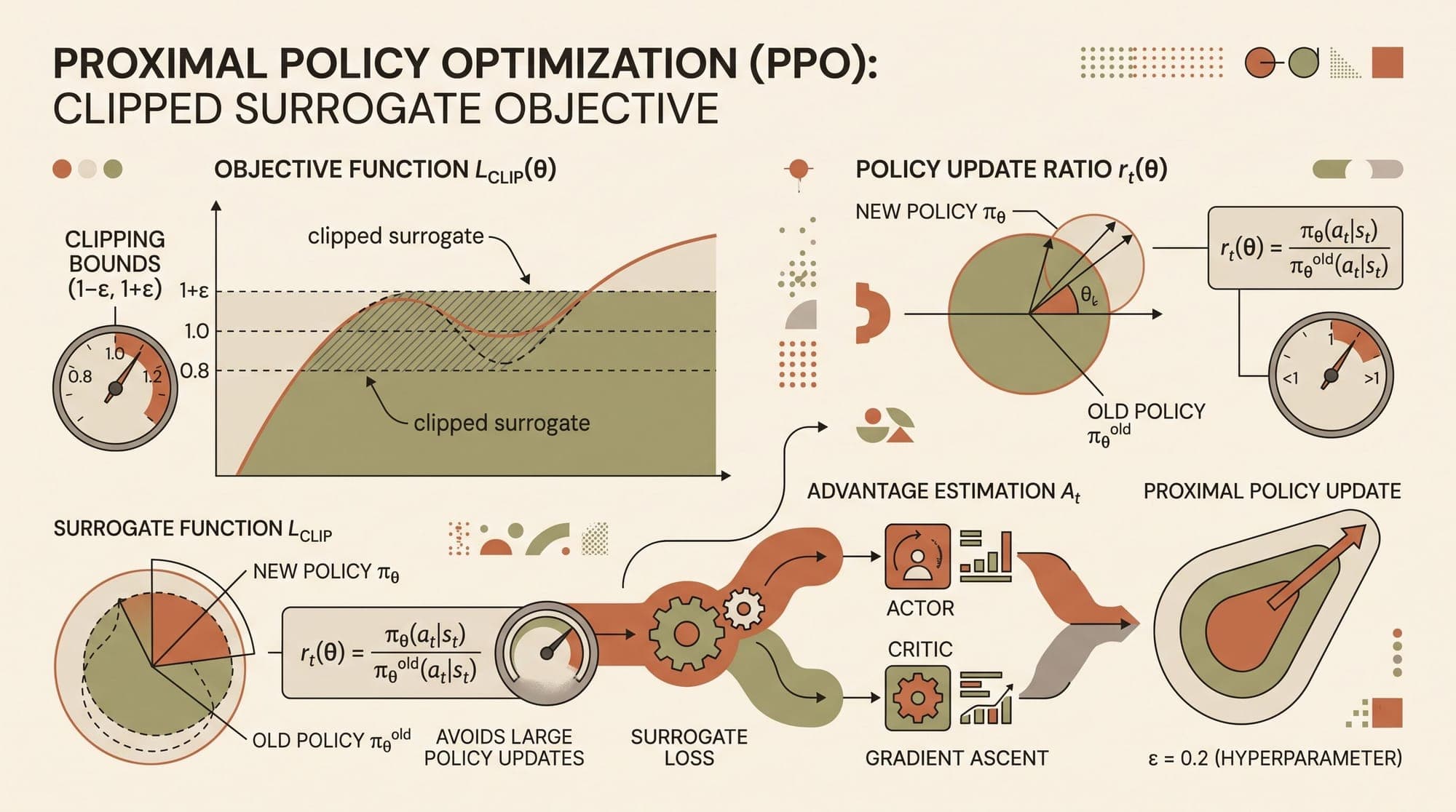 Proximal Policy Optimization: Mathematical Foundations, Clipped Surrogate Objectives, and Policy Drift Control in RLHF