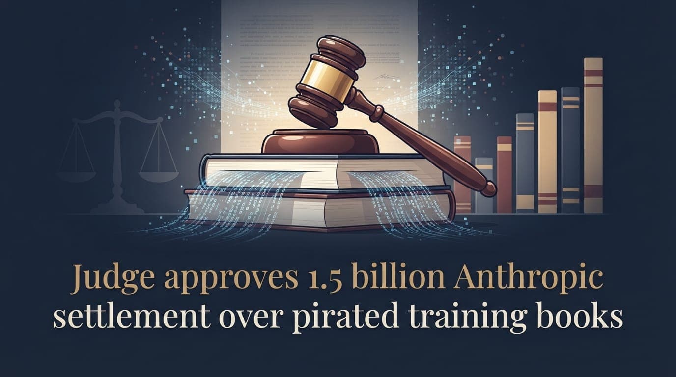 Judge approves 1.5 billion Anthropic settlement over pirated training books
