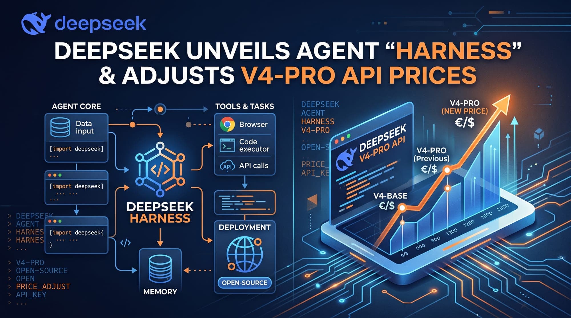DeepSeek launches Harness, an open agent framework, and raises V4-Pro API prices