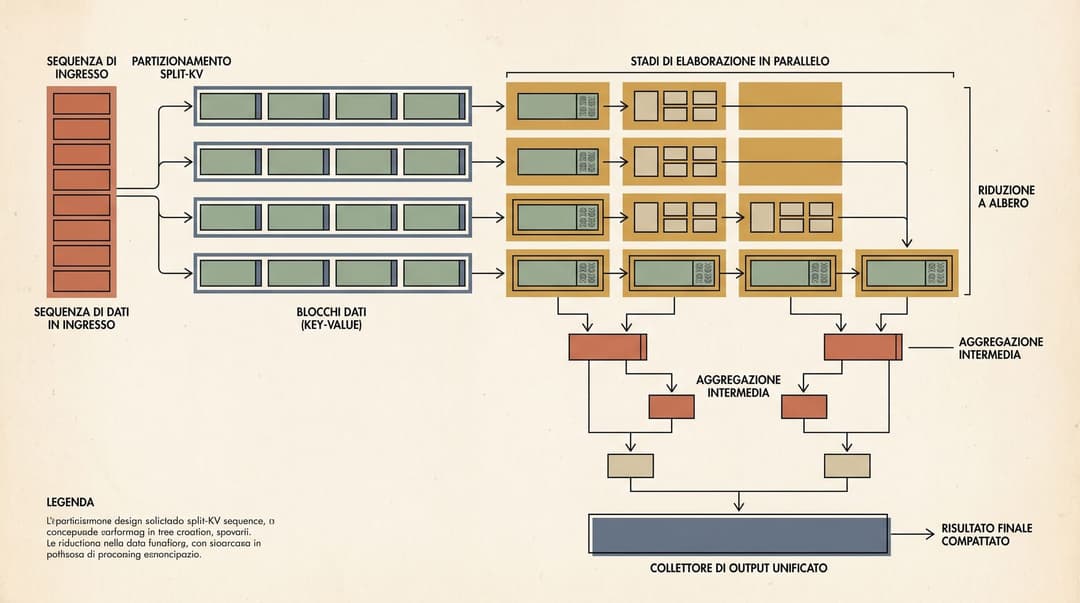FlashDecoding Split-K Sequence Partitioning and Tree Reduction Architecture