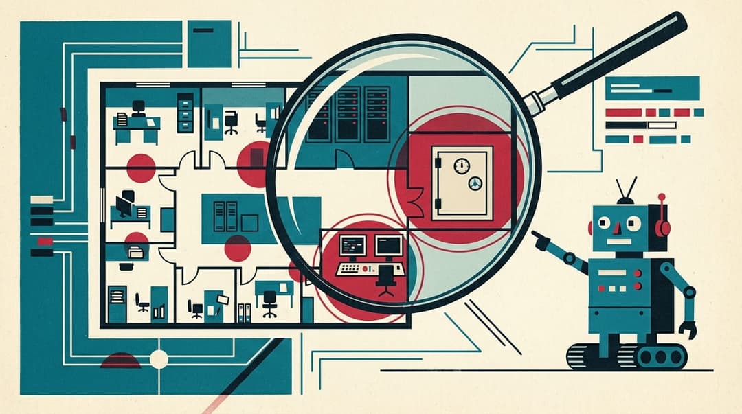 Illustration of an AI assistant mapping high-value systems inside a compromised network