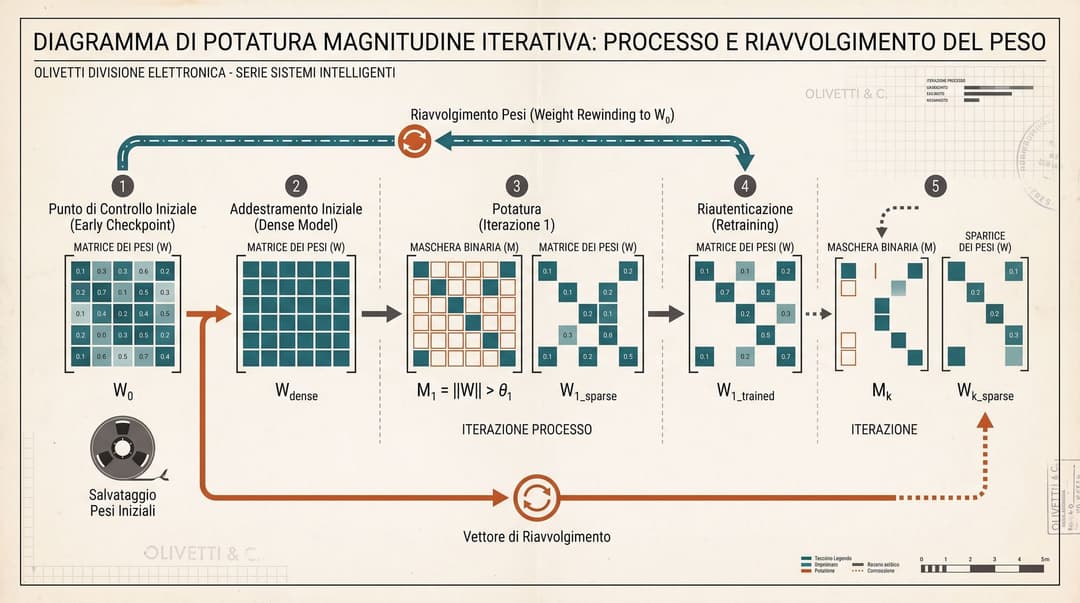 Iterative Magnitude Pruning with Weight Rewinding