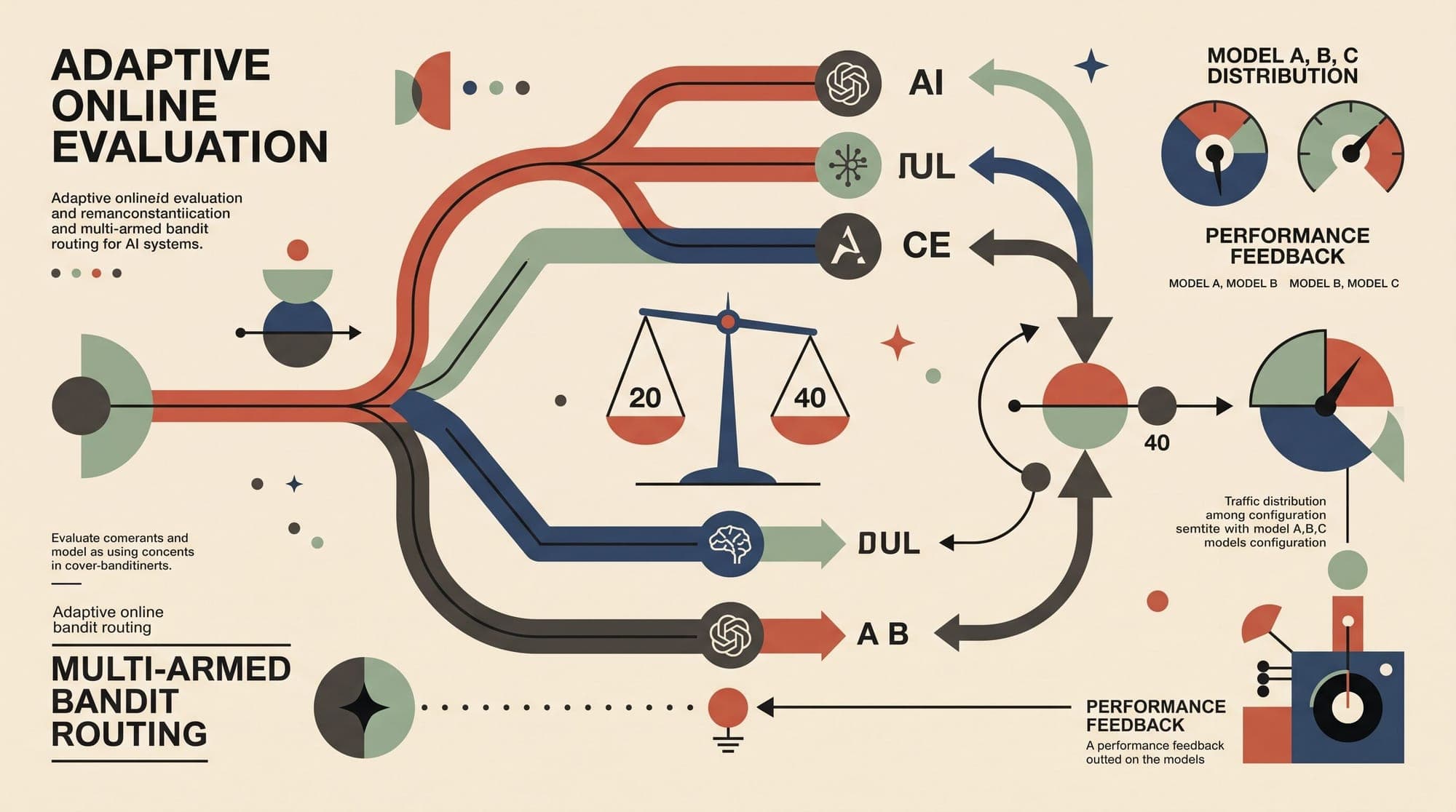 Online Evaluation and Multi-Armed Bandit Routing in Production LLM Systems: Interleaving, Counterfactual Estimation, and Adaptive Traffic Allocation