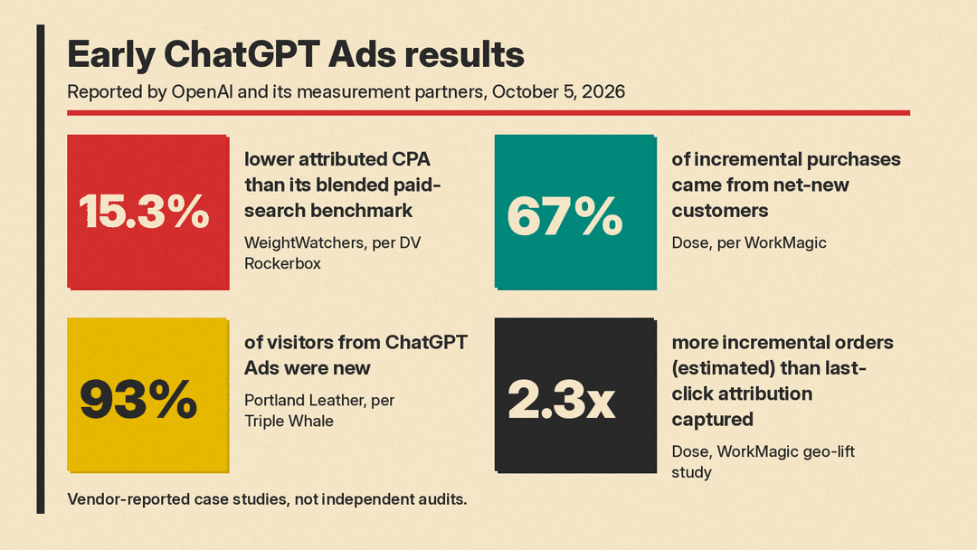 Early ChatGPT Ads results reported by OpenAI and its measurement partners
