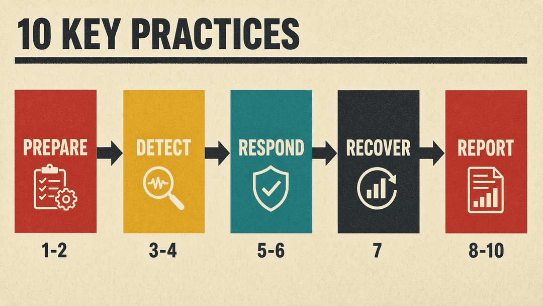 The ten practices grouped into five stages