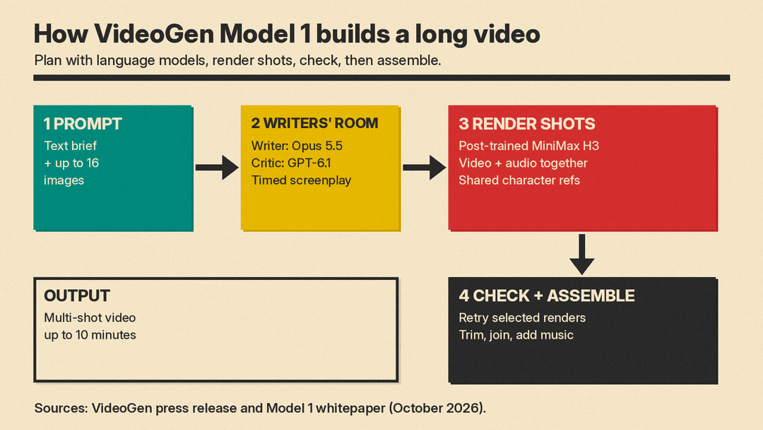 How VideoGen Model 1 turns one prompt into a multi-shot video